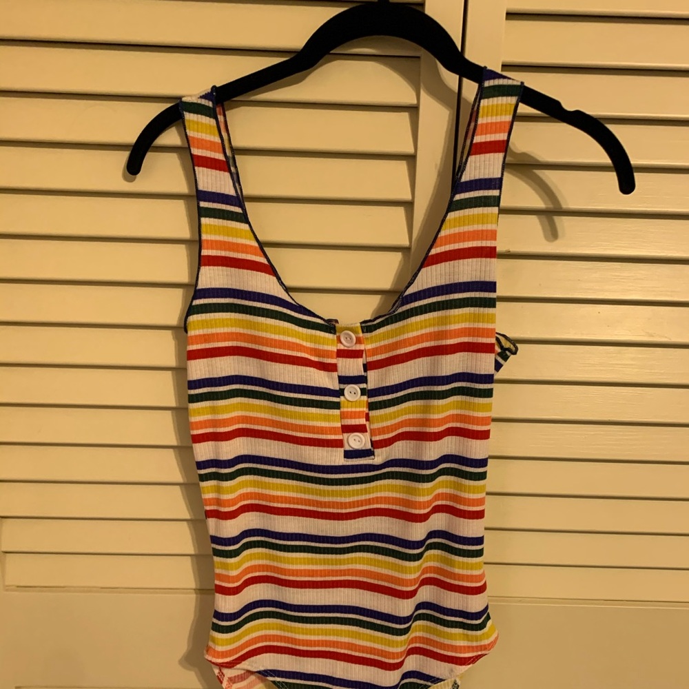 Striped body suit